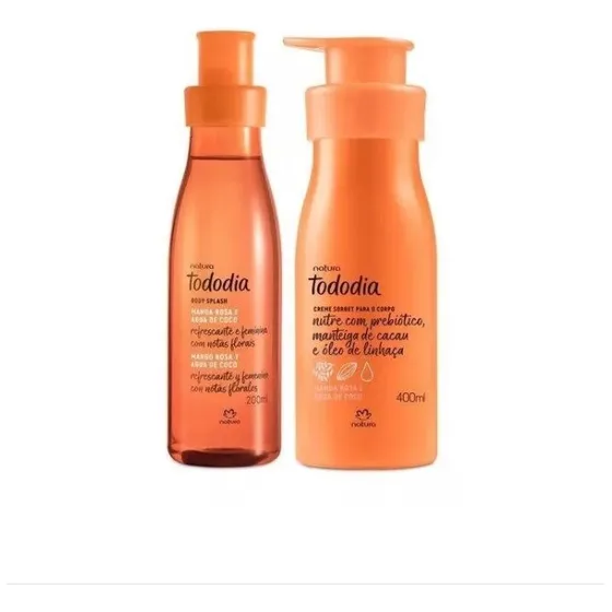 Kit hidratante de agua de coco y mango rosa de Natura Tododia, 400 ml, más fragancia floral/afrutada
