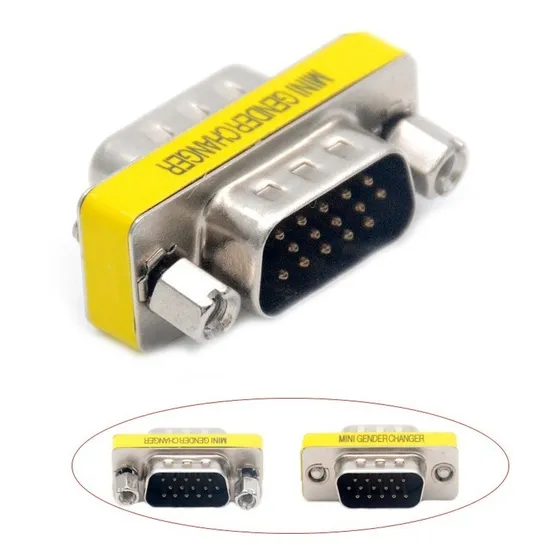 Adaptador Emenda Vga Macho X Macho Para Cabos Vga E Rgb