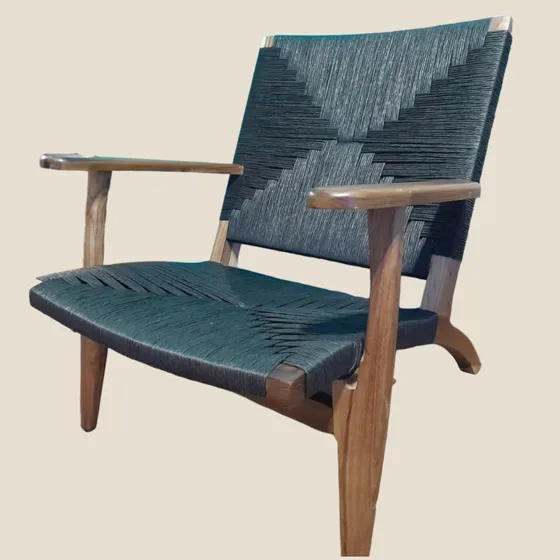 Poltrona Petiribi 100% Macizo Sillón Ch25 Entretejido Kraft 