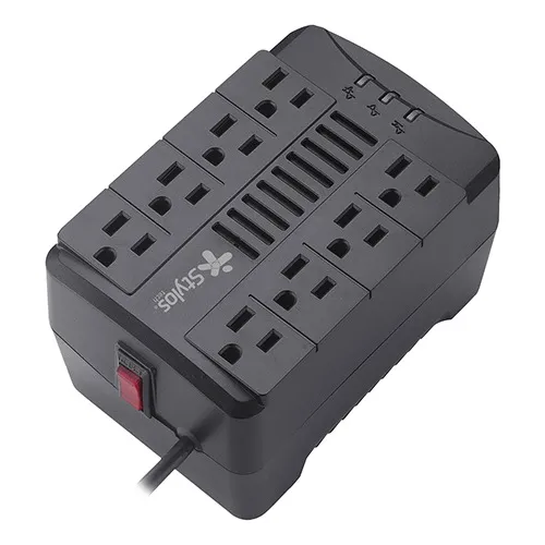 Regulador De Voltaje 8 Contactos Stylos Tech Avr 1200va 650w