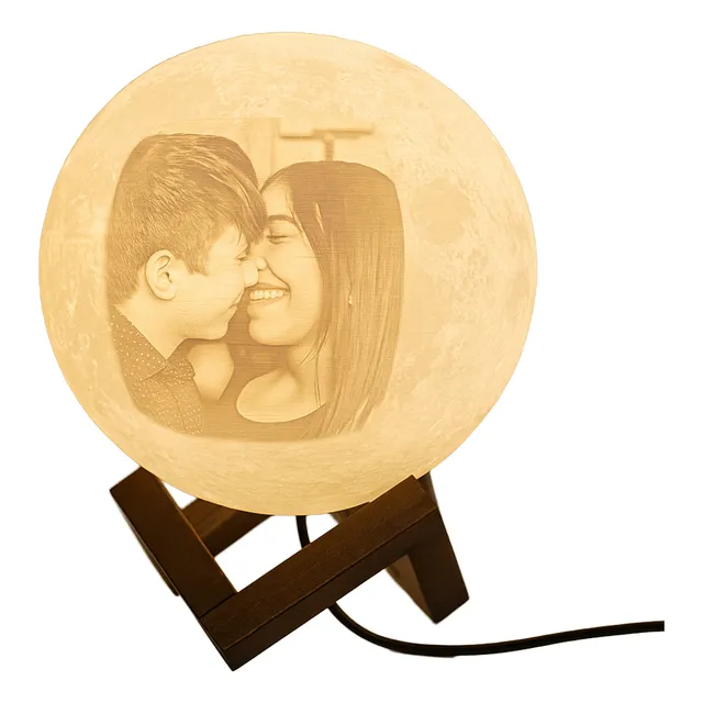Lámpara Luna Personalizada Litofania! San Valentín Con Foto!