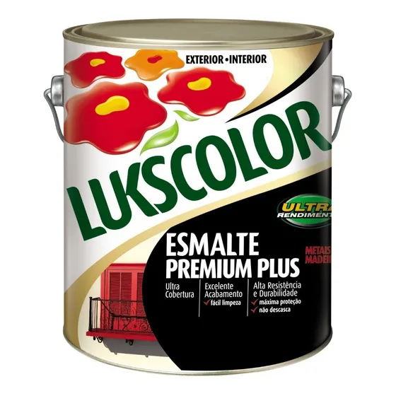 Tinta Esmalte Sintetico Brilhante 3,6l Lukscolor Cores Cor Branco