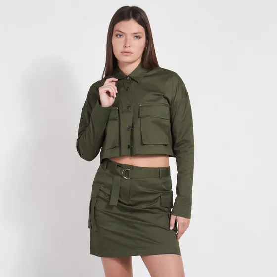 Campera Mujer Kevingston Indira Boxy Verde Militar