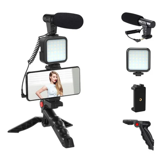 Kit De Grabación De Videos 5 Piezas Microfono+estabilizador