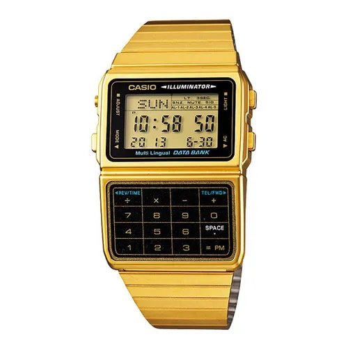 Reloj Casio Vintage Unisex Dbc 611g Acero Dorado Calculadora