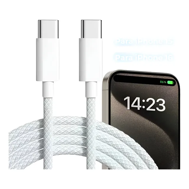 Cabo Para iPhone 15 E 16 Conector Usb-c 1m Trançado Lacrado