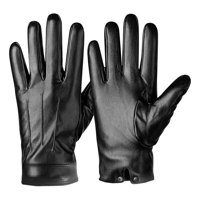 Guantes De Piel Sin Forro De Cabra Para Hombre, Negro