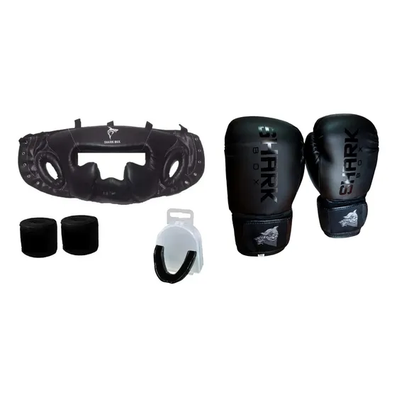 Protector Cabezal C/pómulos Y Mentón, Boxeo Marca Shark Box