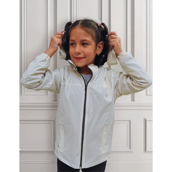 Chaqueta Cortaviento Impermeable Unisex Para Niños Con Polar