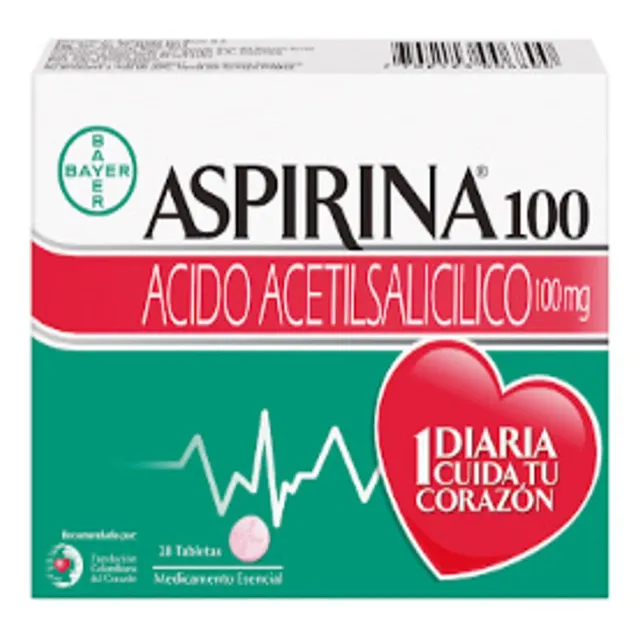 Aspirina 100 Mg Caja X 28 Tabletas