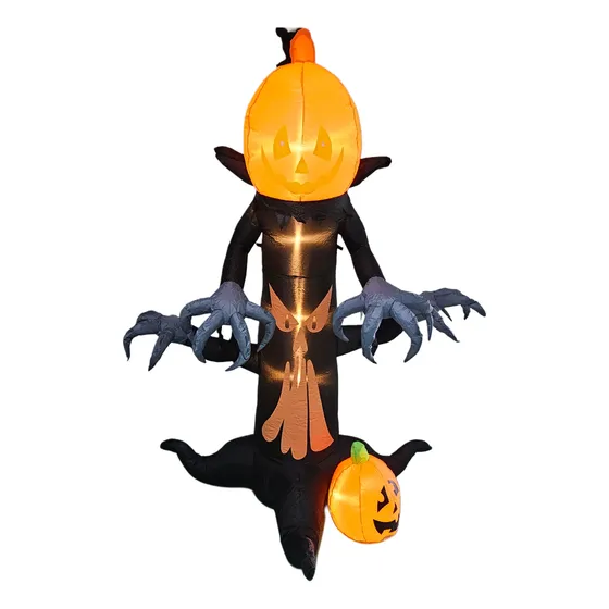 Inflable Halloween Árbol Negro Con Cabeza Calabaza 2.4 Mts