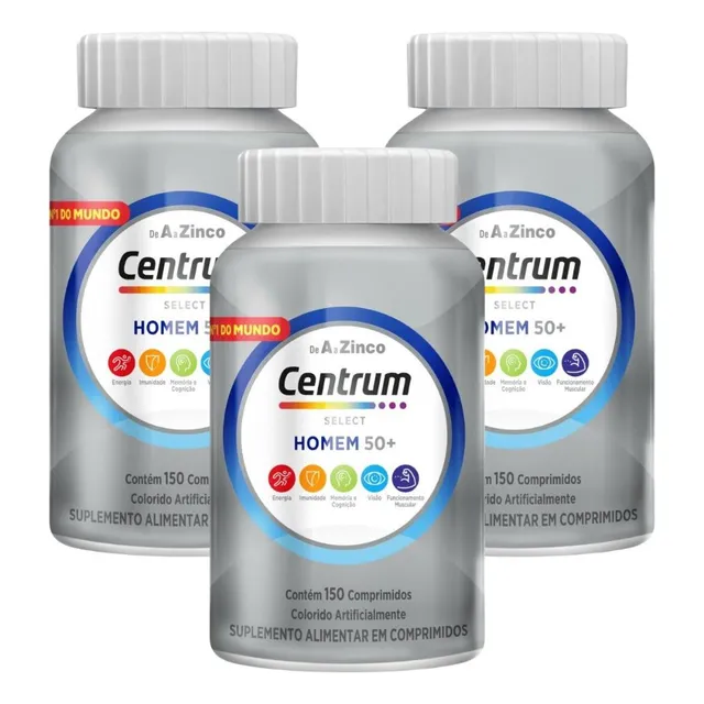3 Potes - Centrum Select Homem 50+ Com 150 Comprimidos Cada