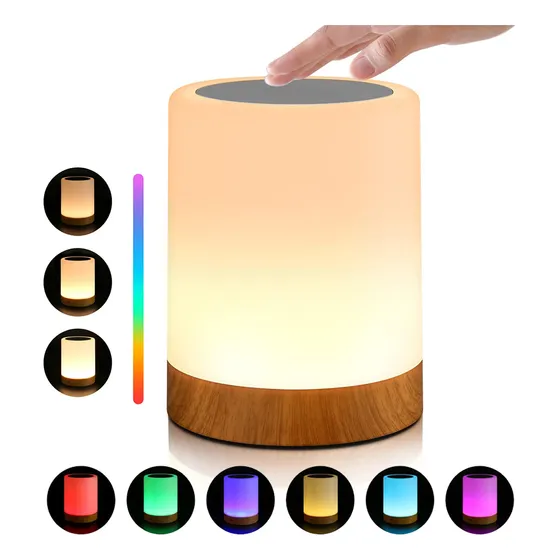 Lámpara De Noche 7 Colores  Inteligente Bebe Control Tacti