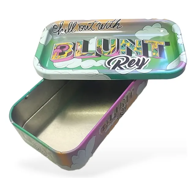 Caja De Metal Con Bandeja 2en1 Blunt Rey 12x7cm 