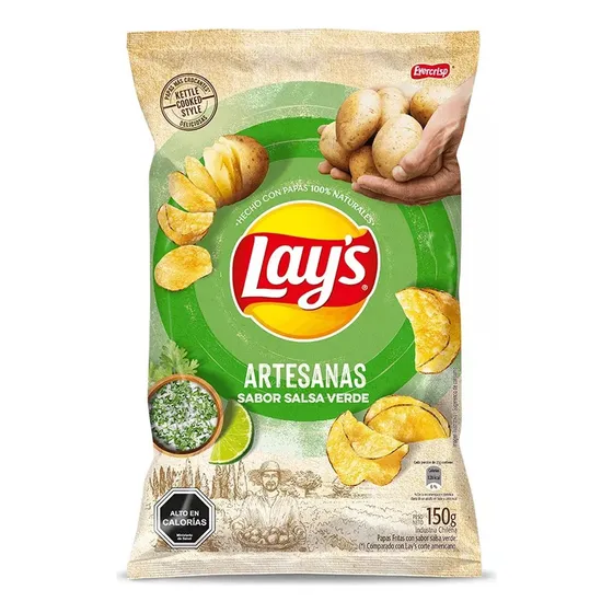 Papas Fritas Lay's Artesanas Sabor Salsa Verde 150g