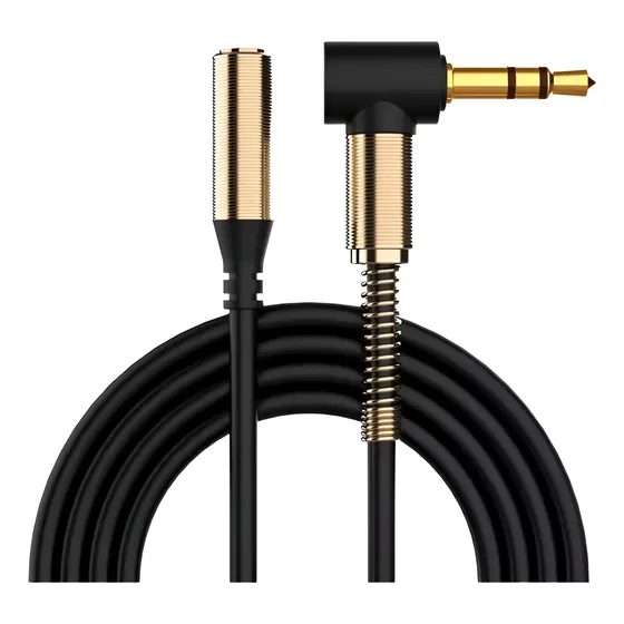 Cable Aux Alargue Macho 3,5mm En 90° A Hembra 3,5 Mm