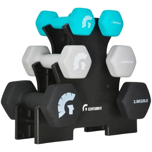 Set 6 Pesas Hexagonales 1 2 Y 3 Kg Kit Mancuernas Fitness Color Colores