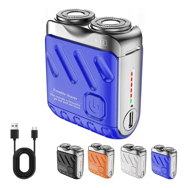 Mini Afeitadora Eléctrica Rotativa De Doble Anillo, Afeitado