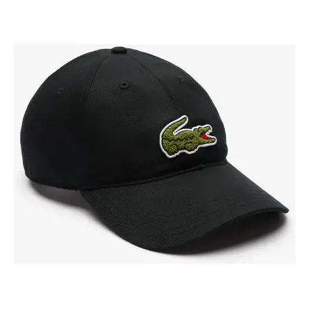 Boné Lacoste De Sarja Com Insígnia De Crocodilo. Cor Preto Tamanho TU