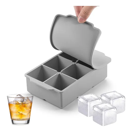 Cubetera De Silicona Con Tapa Hermética Gadnic Hielos Grandes Cuadrados