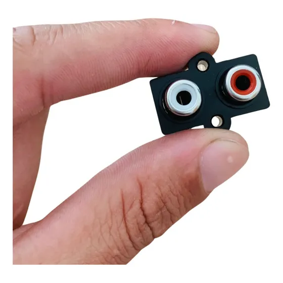 5 Conector Tomada Rca Fêmea Av2-8,4-7 Duplo Vermelho Branco