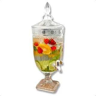 Suqueira Vidro Cristal De 3 Litros Com Torneira E Dispenser Suqueira Vidro Cristal De 3 Litros Com Torneira E Dispenser