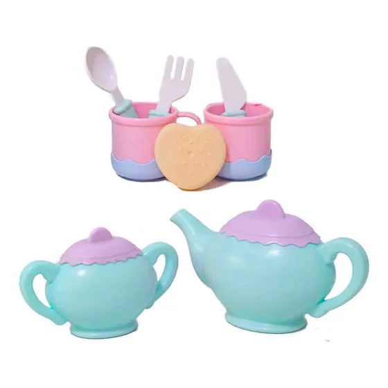 Set De Te Juguetes Niña Tetera Cubiertos 
