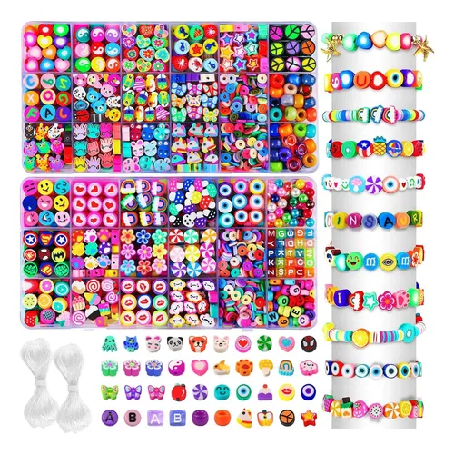 WeiRenLuan Set De 2500 Gomas Elásticas De Colores Con Cuentas Y Colgantes – Caja De Almacenamiento, Ideal Para Hacer Pulseras Y Accesorios Para Niños Y Niñas De 5 A 12 Años