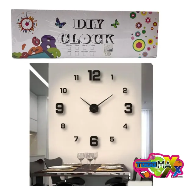 Reloj 3d, Colores Negro, Plateado Y Dorado