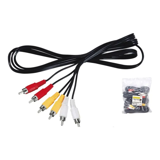 Paquete 10 Pzas De Cable Rca Para Audio Y Video 1.8mts