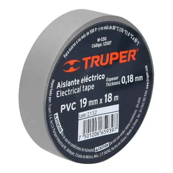 Cinta Aislante De 18m Gris Para Aislar Cables Electricos