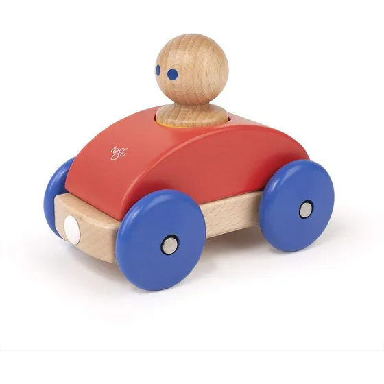 Bloques De Construcción Magnéticos Tegu Racer 3 Piezas Naran