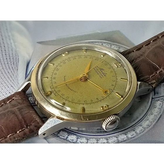 Mido Antigo Multifort Datometer Cal D 917  Aço/ouro S'50 