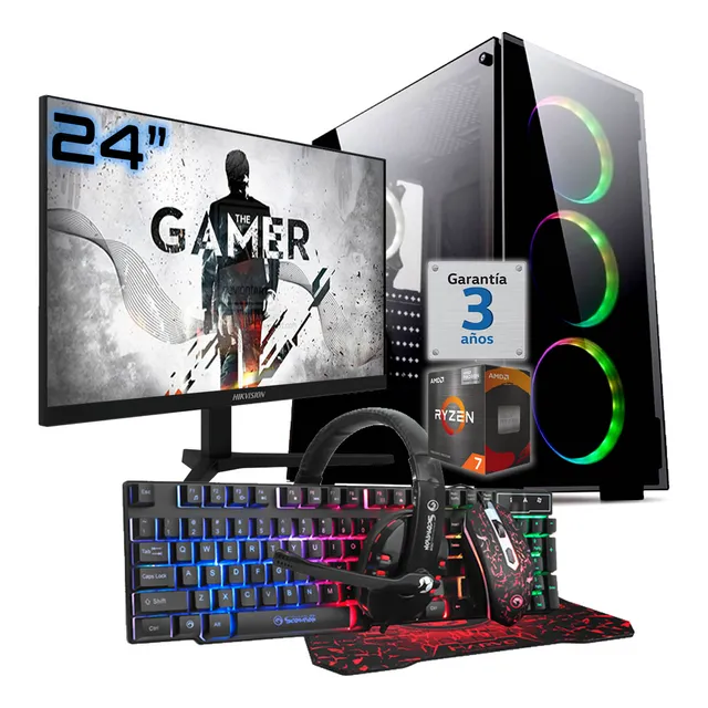 Pc Gamer Amd Ryzen 7 5700g 32gb 1tb Monitor 24 100hz Bt W11 