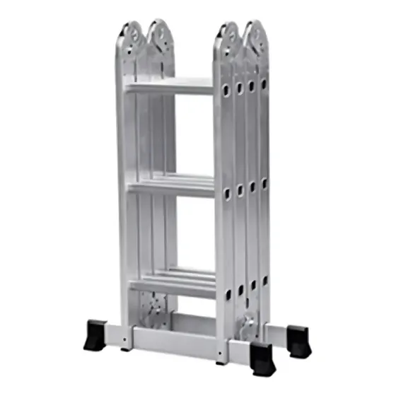 Escalera De Aluminio Plegable 4x3 Mts Color Plateado