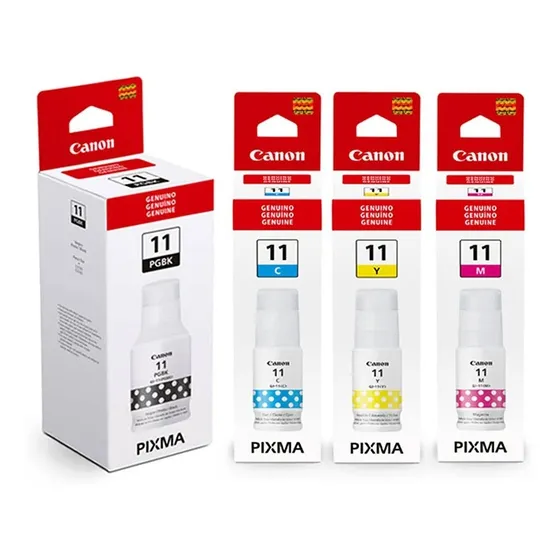 Kit Tinta Canon Gi-11 Gi11 G3160 G2160 - 04 Cores Tinta Preto - Amarelo - Magenta - Ciano