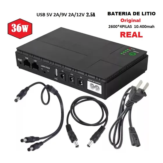 Mini Ups 36w Dc1036p Bateria Litio Original 10400mah Real