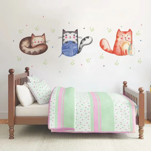 Vinilos Infantiles Stickers Linda Wall Decoración Pack Gatos