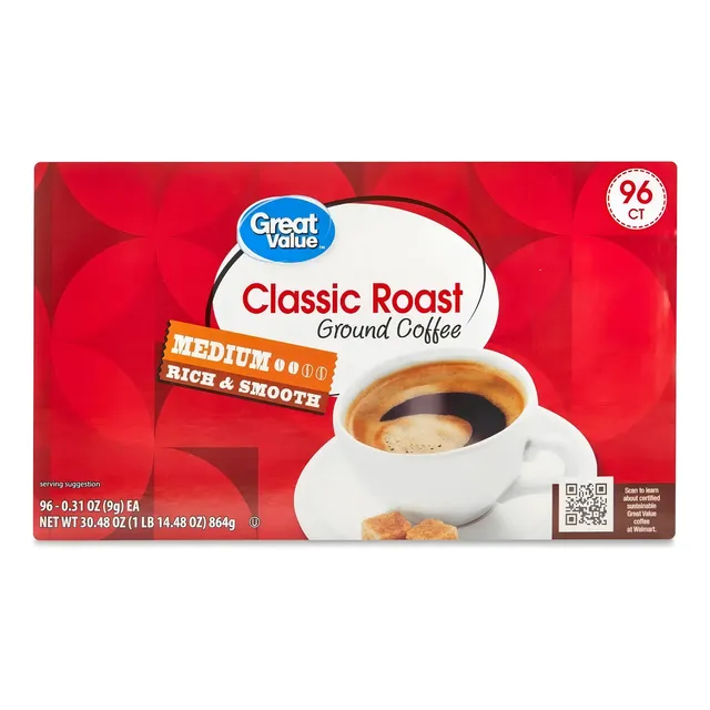 Great Value 96 K-cups Classic Roast Ground Coffee