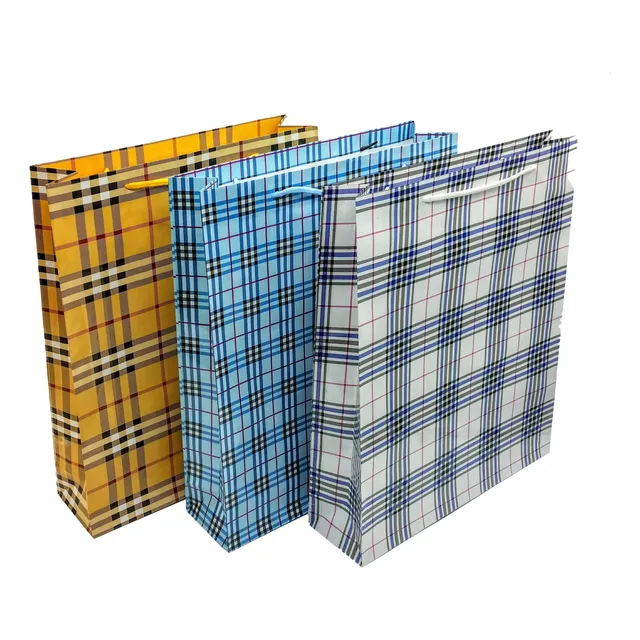 Bolsa De Regalo Escocesa Pack X 12     23x30cms