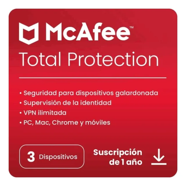 Mcafee® Total Protection 3 Dispositivos 1 Año