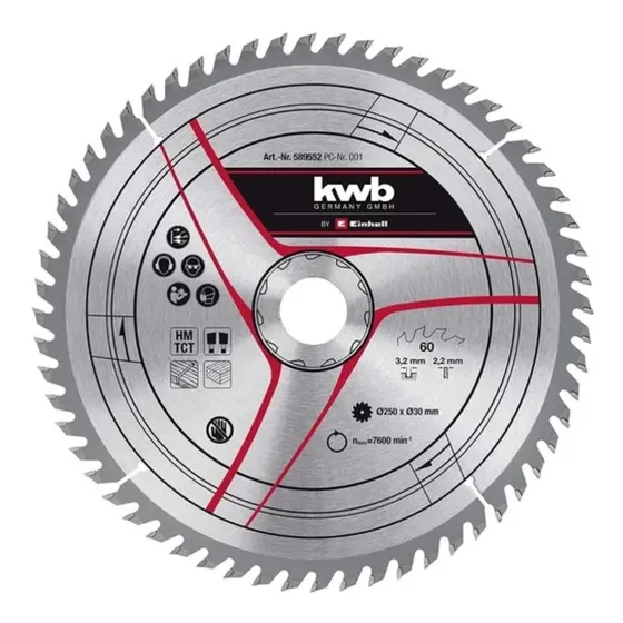 Disco Kwb 250x30 Mm - 60 Dientes Color Gris oscuro