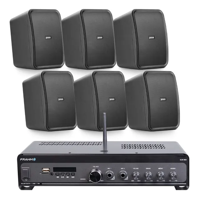 Kit Som Ambiente Slim 3600 Optical + 6 Caixas Cs 5 Outdoor
