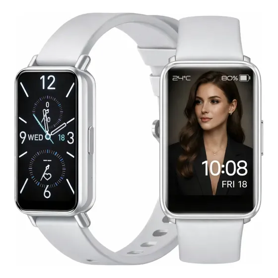 Smartband Watch Mini Masculino Feminino Pulseira Esportiva Prateado Esportivo Cinza