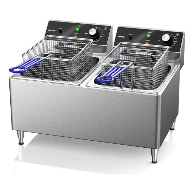 Topkitch Freidora Profunda Comercial 12 Pugada Largo X 2  V