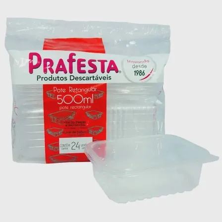 144un Pote Descartável 500ml Freezer Microondas Marmita Cristal
