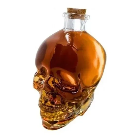 Botella Calavera Vidrio Craneo Vodka Whisky 750 Ml Skull
