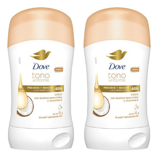 2 Antitranspirante En Barra Dove Coco Y Vitamina E 45g. 2 Antitranspirante En Barra Dove Coco Y Vitamina E 45g.