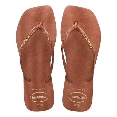 Chinelo Havaianas Square Slim Pop Up Logo Sandália Original Ferrugem 33-34 Br