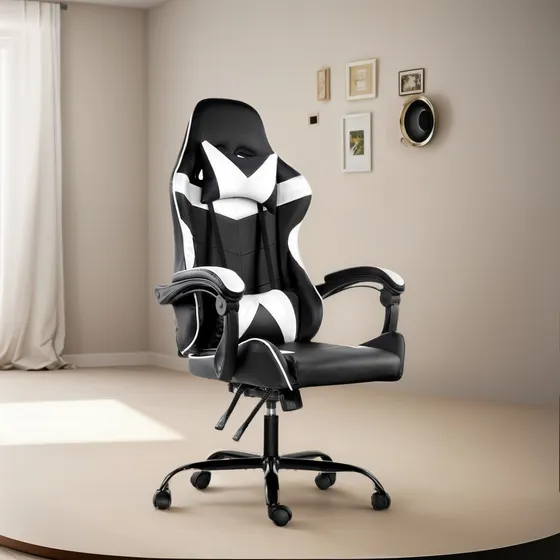 Silla Gamer Lumax Modelo Rom Super Oferta Negro/blanco